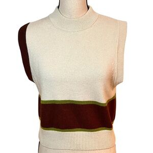D’estree Frida Merino Wool & Cashmere Color Block Sleeveless Sweater Sz-S/M